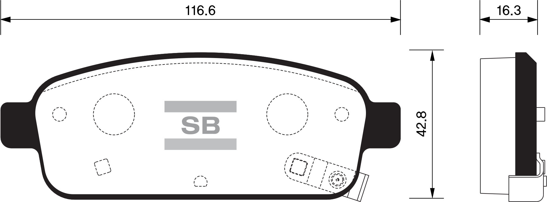 Тормозные колодки дисковые Chevrolet Cruze-Orlando 1.4-2.0 09 SP1363 SANGSIN