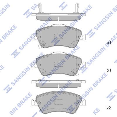 Колодки тормозные TOYOTA AURIS 1.33-2.2 07- (Великобритания) передние SP1500 SANGSIN