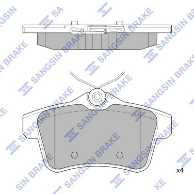 Колодки тормозные CITROEN C4 09--PEUGEOT 3008-5008 09- задние SP1881 SANGSIN