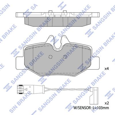 Колодки тормозные дисковые MB W639 Viano 3.0-3.2-2.2i 03 SP1896 SANGSIN