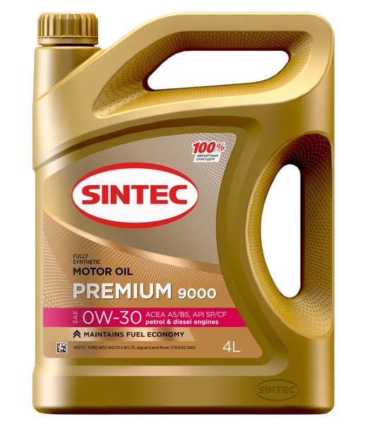 600115 SINTEC Premium 9000 0W-30 A5/B5 SP/CF 4л масло моторное синтетическое