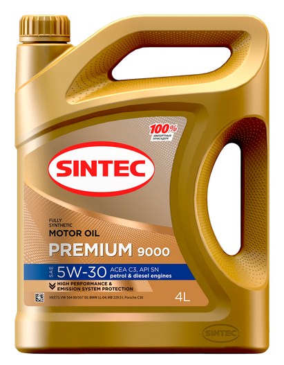 600131 SINTEC PREMIUM 9000 SAE 5W-30 API SN ACEA C3 4л масло моторное синтетическое