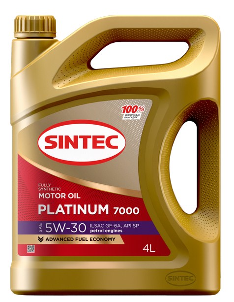 600153 SINTEC PLATINUM 7000 SAE 5W-30 API SP ILSAC GF-6A 4л масло моторное синтетическое