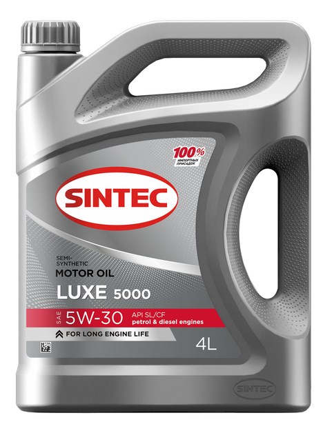 600245 SINTEC LUXE 5000 SAE 5W-30 API SL/CF 4л масло моторное полусинтетическое