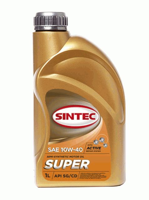 801893 SINTEC Super SAE 10W-40 API SG/CD 1л масло моторное полусинтетическое