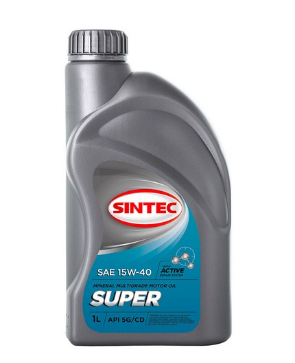 900312 SINTEC SUPER SAE 15W-40 API SG/CD 1л масло моторное минеральное