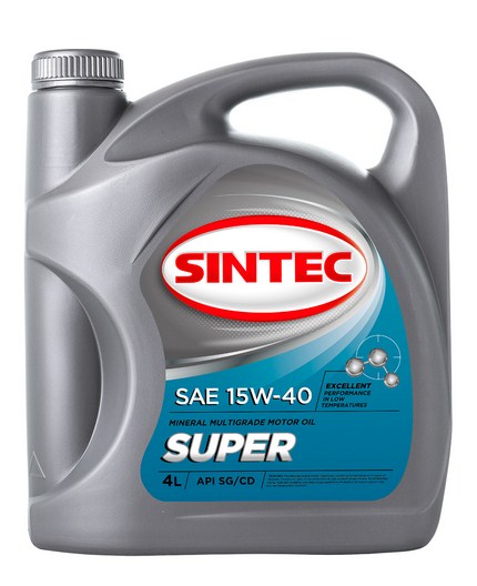 900314 SINTEC SUPER SAE 15W-40 API SG/CD 4л масло моторное минеральное