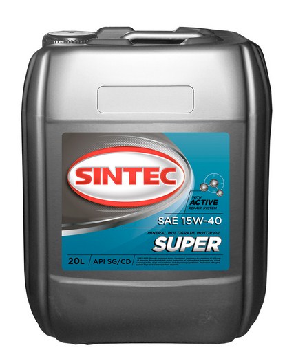 900317 SINTEC SUPER SAE 15W-40 API SG/CD 20л масло моторное минеральное