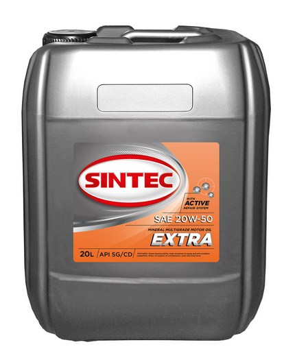 900322 SINTEC EXTRA SAE 20W-50 API SG/CD 20л масло моторное минеральное