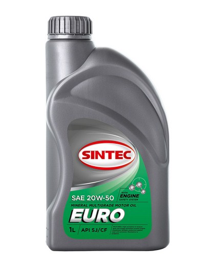 900326 SINTEC EURO SAE 20W-50 API SJ/CF 1л масло моторное минеральное