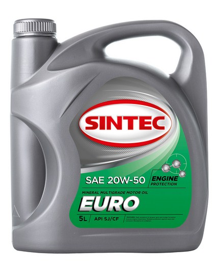900329 SINTEC EURO SAE 20W-50 API SJ/CF 5л масло моторное минеральное