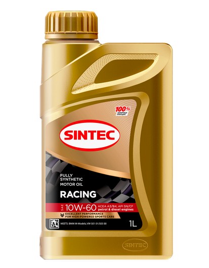 999842 SINTEC RACING 10W-60 A3/B4 SN/CF 1л масло моторное синтетическое