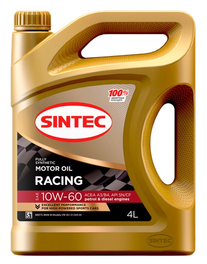 999843 SINTEC RACING 10W-60 A3/B4 SN/CF 4л масло моторное синтетическое