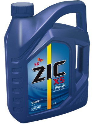 Масло моторное ZIC X5 10W-40 SP, полусинтетическое, 4л, 162622