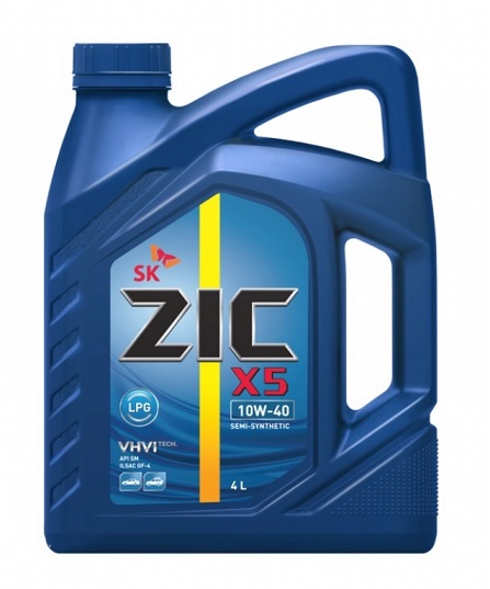 Масло моторное ZIC X5 LPG 10W-40 SP, полусинтетическое, 4л, 162666