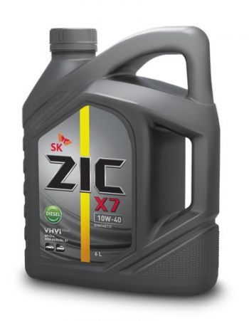 Масло моторное ZIC X7 Diesel 10W-40 CI-4, SL, синтетическое, 6л, 172607
