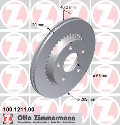 ZIMMERMANN 100121100 Тормозной диск