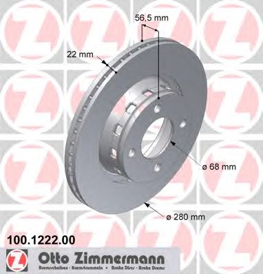 ZIMMERMANN 100122200 Тормозной диск