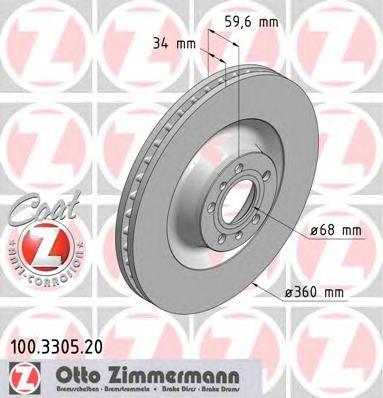 ZIMMERMANN 100330520 Тормозной диск