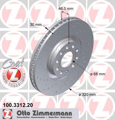 ZIMMERMANN 100331220 Тормозной диск