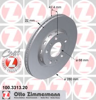 ZIMMERMANN 100331320 Тормозной диск