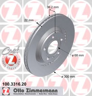 ZIMMERMANN 100331620 Тормозной диск