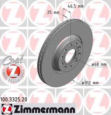 ZIMMERMANN 100332520 Тормозной диск