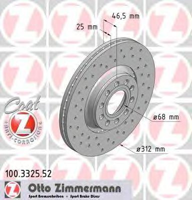 ZIMMERMANN 100332552 Тормозной диск