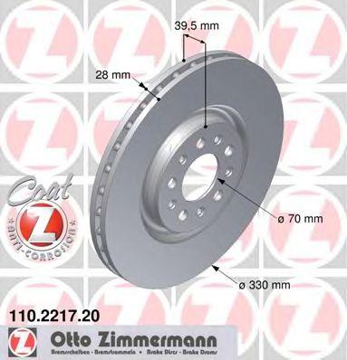 ZIMMERMANN 110221720 Тормозной диск