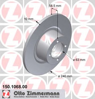 ZIMMERMANN 150106800 Тормозной диск