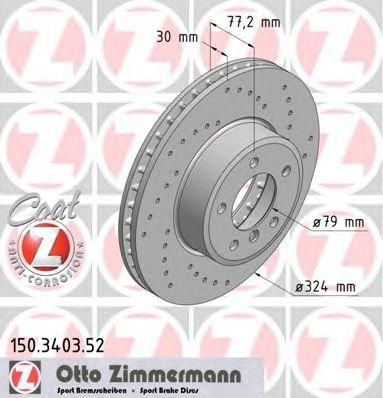 ZIMMERMANN 150340352 Тормозной диск