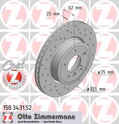 ZIMMERMANN 150343152 Тормозной диск