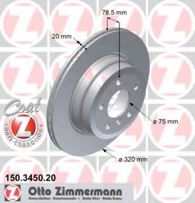 ZIMMERMANN 150345020 Тормозной диск