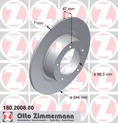 ZIMMERMANN 180200800 Тормозной диск