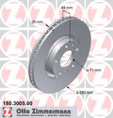 ZIMMERMANN 180300500 Тормозной диск