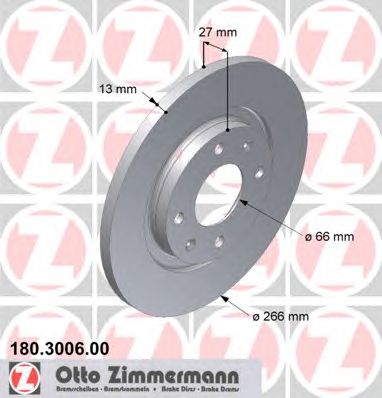 ZIMMERMANN 180300600 Тормозной диск