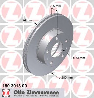 ZIMMERMANN 180301300 Тормозной диск