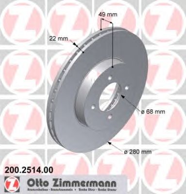 ZIMMERMANN 200251400 Тормозной диск