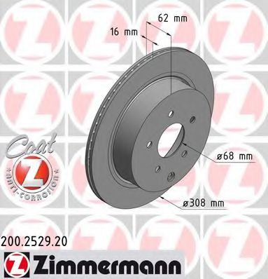 ZIMMERMANN 200252920 Тормозной диск