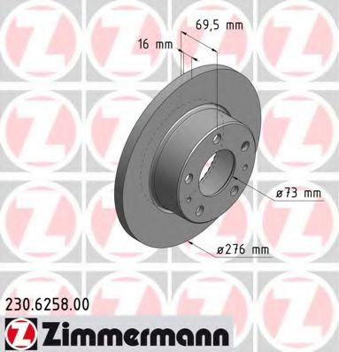 ZIMMERMANN 230625800 Тормозной диск
