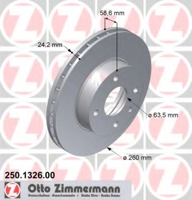 ZIMMERMANN 250132600 Тормозной диск