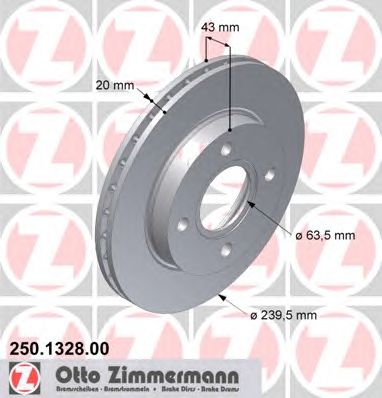 ZIMMERMANN 250132800 Тормозной диск