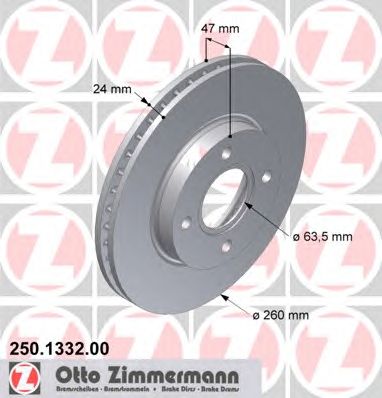 ZIMMERMANN 250133200 Тормозной диск