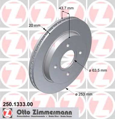 ZIMMERMANN 250133300 Тормозной диск