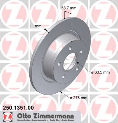 ZIMMERMANN 250135100 Тормозной диск