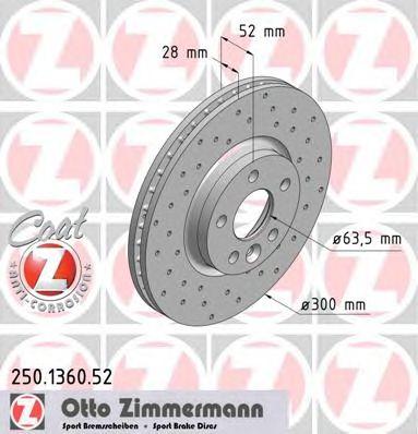ZIMMERMANN 250136052 Тормозной диск