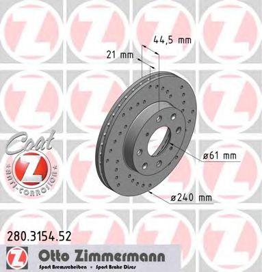 ZIMMERMANN 280315452 Тормозной диск