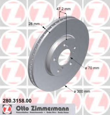 ZIMMERMANN 280315800 Тормозной диск