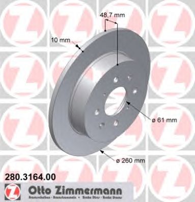 ZIMMERMANN 280316400 Тормозной диск
