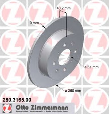 ZIMMERMANN 280316500 Тормозной диск